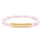Engraved Natural Stone Stretch Bar Bracelet — "I am Grateful"