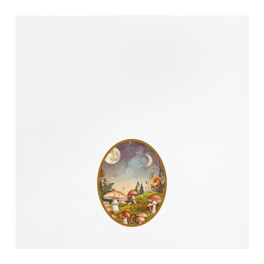 Mushroom Fairy Tale Tea Towel, Kitchen Decor, Gift for Nature Lovers, Bohemian Style Towel, Eco-Friendly Towel, Handmade Home Goods