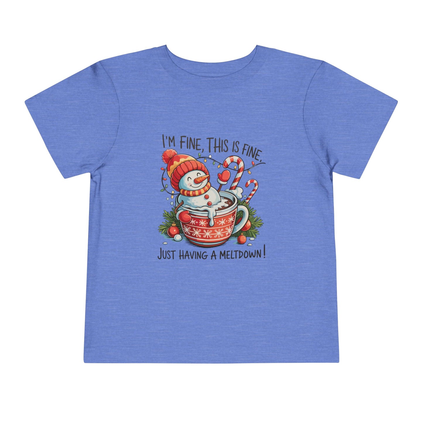 Holiday Meltdown Snowman Toddler Tee - Funny Christmas Stress Gift