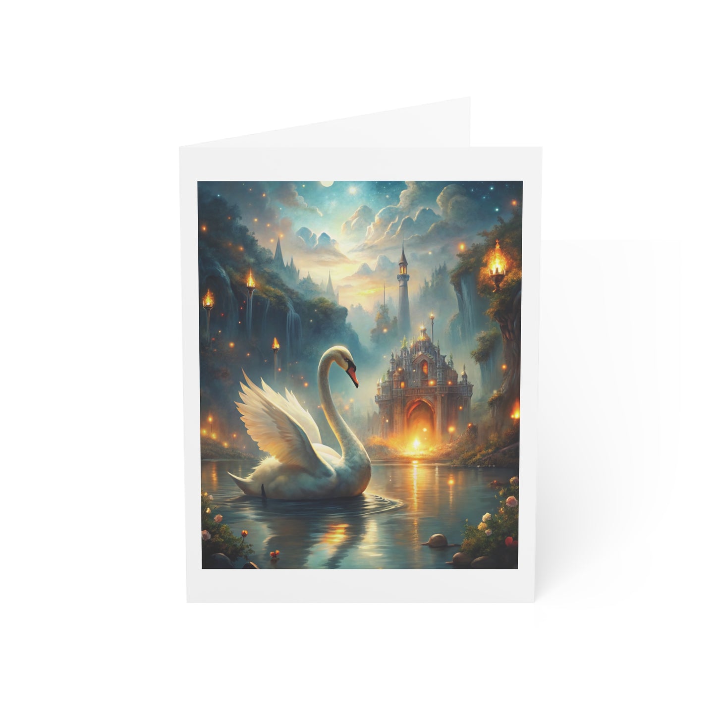 Swan Lake Fantasy Note Cards with Envelopes (Single or Bulk Packs)