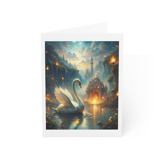 Swan Lake Fantasy Note Cards with Envelopes (Single or Bulk Packs)