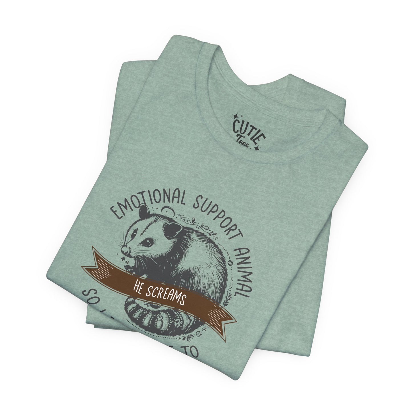 Emotional Support Opossum Animal Tee, Funny Animal Lover Shirt, Gift for Pet Owners, Casual Wear, Birthday Gift, Quirky Humor