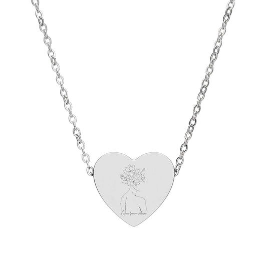 Grow from Within Engraved Heart Necklace