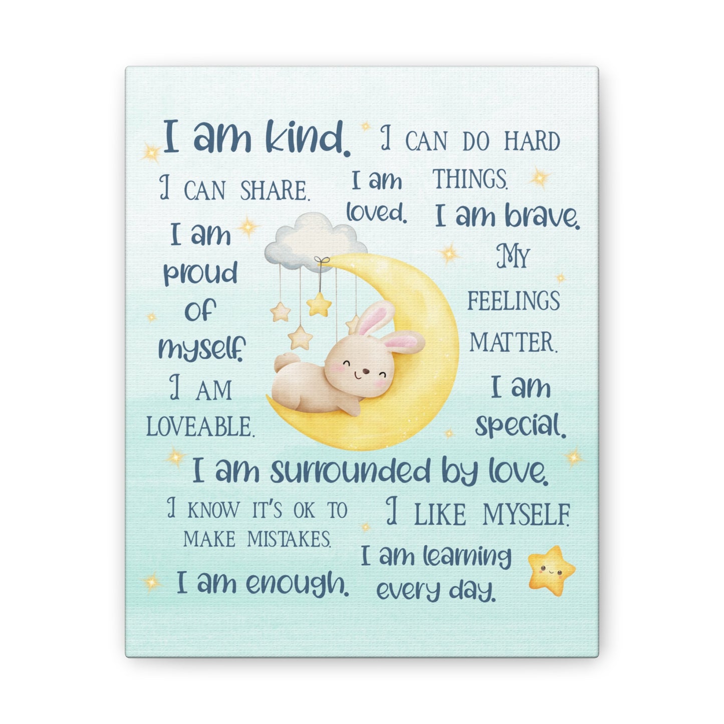 Bunny Nursery Affirmations Canvas