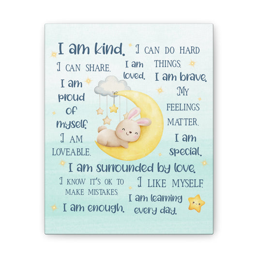 Bunny Nursery Affirmations Canvas