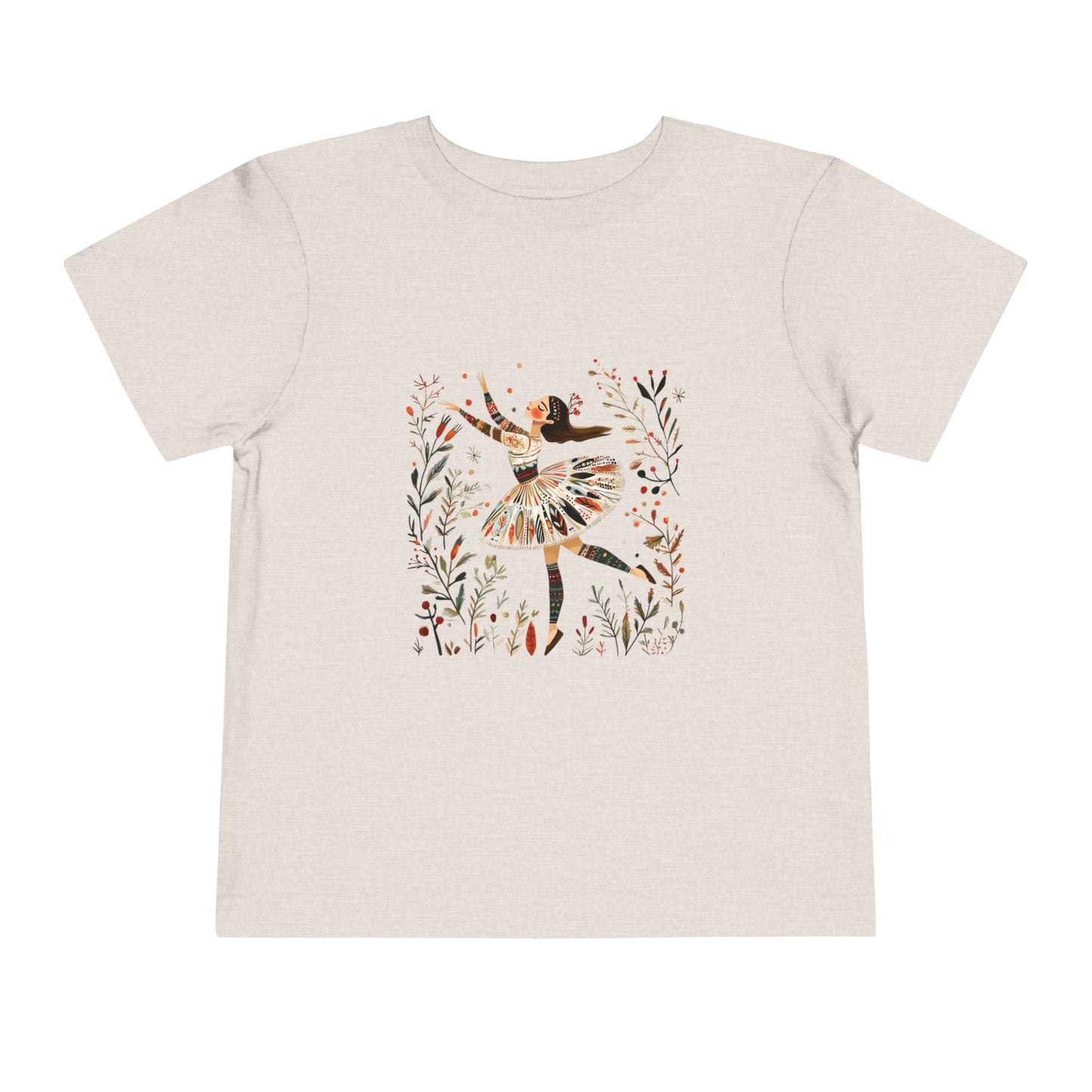 Nutcracker Ballet Scandanavian-Style Dance Toddler Tee, Cute Kids Dance Shirt, Short Sleeve Toddler Top, Gift for Little Dancers, Birthday Party Outfit