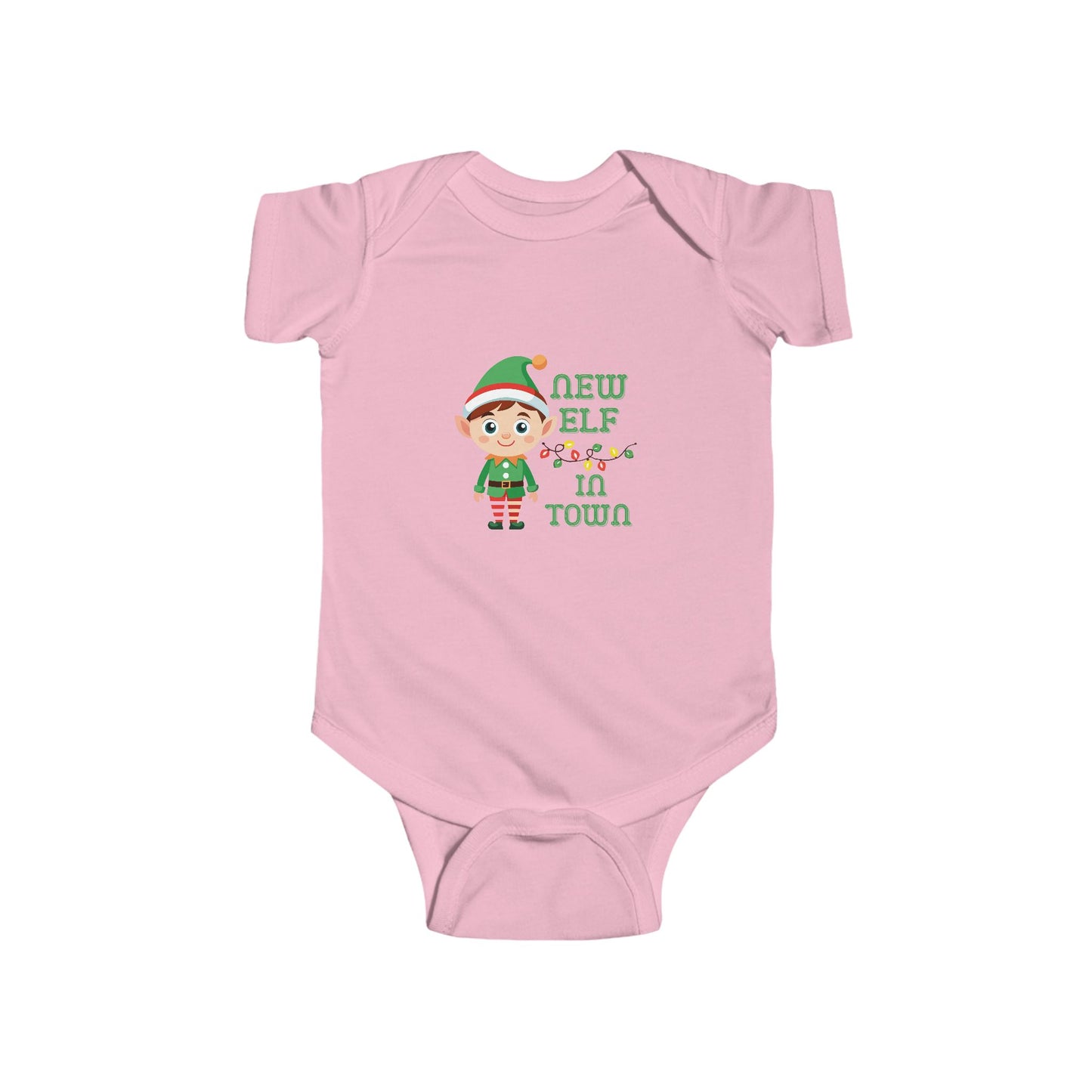 New Elf in Town Infant Bodysuit - Cute Baby Outfit, Christmas Gift, Holiday Apparel, Newborn Onesie, Festive Baby Clothes