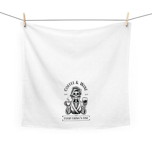 Skeleton Coffee and Wine Tea Towel