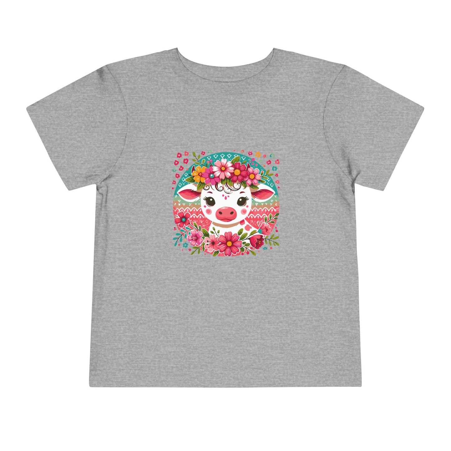 Floral Baby Cow Toddler Tee, Cute Kids Shirt, Spring Outfit, Baby Gift, Toddler Summer Shirt, Fun Animal Tee, Adorable Children's Apparel