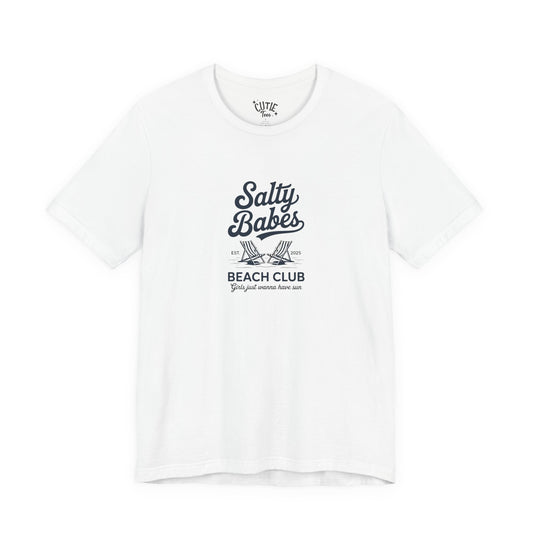 Salty Babes Beach Club Tee, Summer Vibes T-Shirt, Unisex Casual Wear, Beach Party Outfit, Vacation Essential, Gift for Her