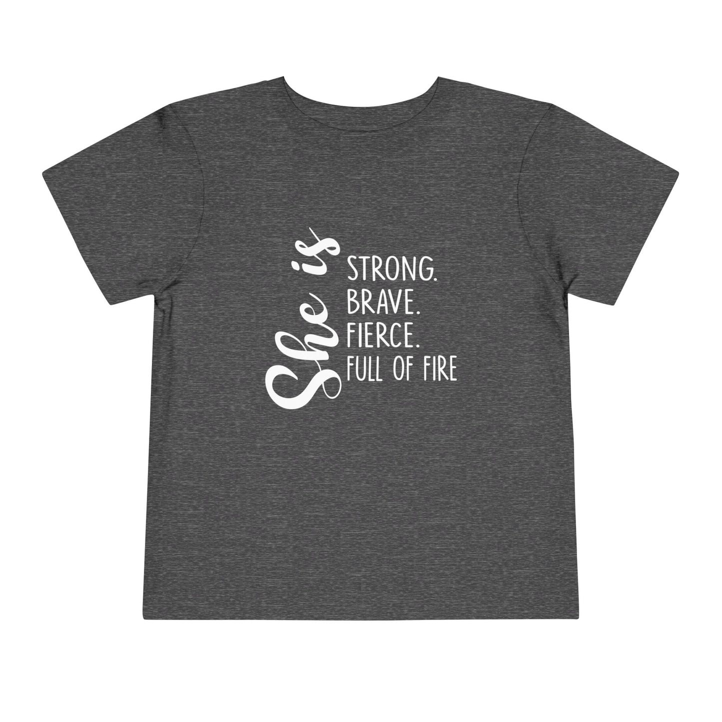Empowering Toddler Tee - "She is Strong, Brave, Fierce, Full of Fire" - Perfect Gift for Little Warriors, Playdates, Birthdays, [...]