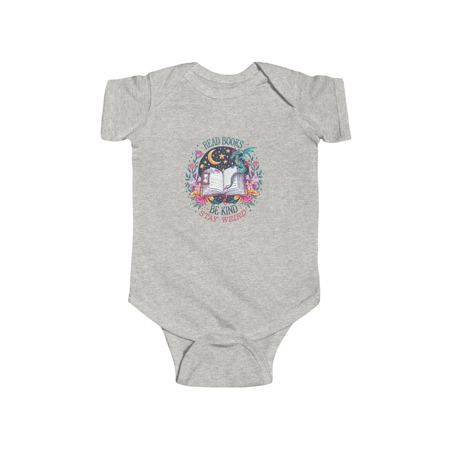 Charming Storybook Infant Bodysuit "Read Books, Be Kind, Stay Weird"| Baby Shower Gift, Newborn Outfit, Cute Onesie, Book Lover Gift, Toddler Clothing