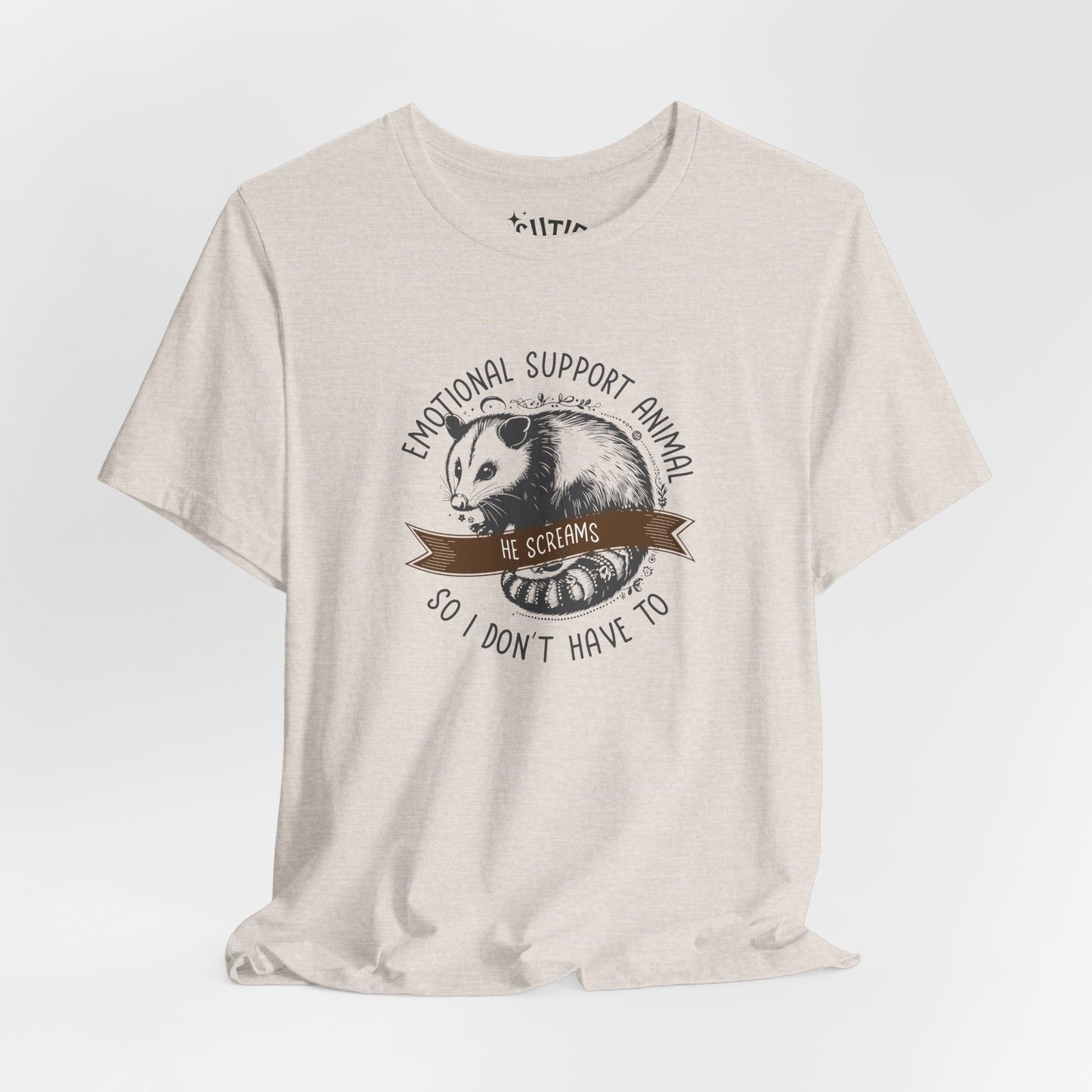 Emotional Support Opossum Animal Tee, Funny Animal Lover Shirt, Gift for Pet Owners, Casual Wear, Birthday Gift, Quirky Humor