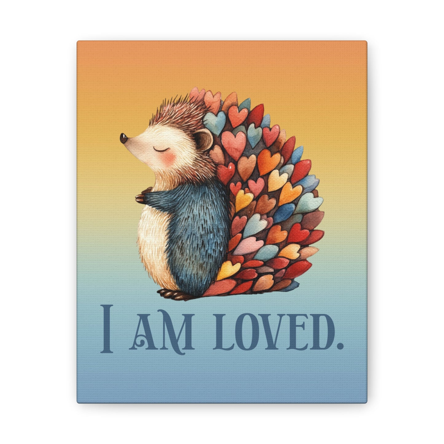 Hedgehog 'I Am Loved' Canvas Wall Art