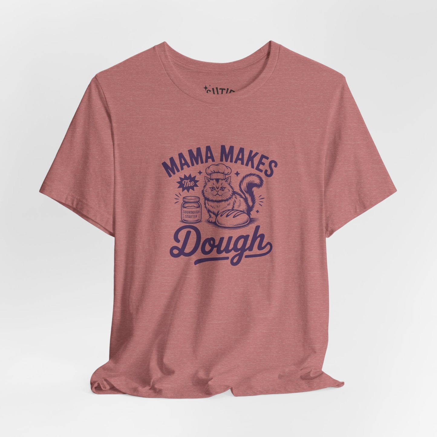Mama Makes the Dough Cat T-Shirt | Fun Cooking Tee | Gift for Moms | Baking Shirt | Cute Foodie Apparel | Kitchen Lover's Gift