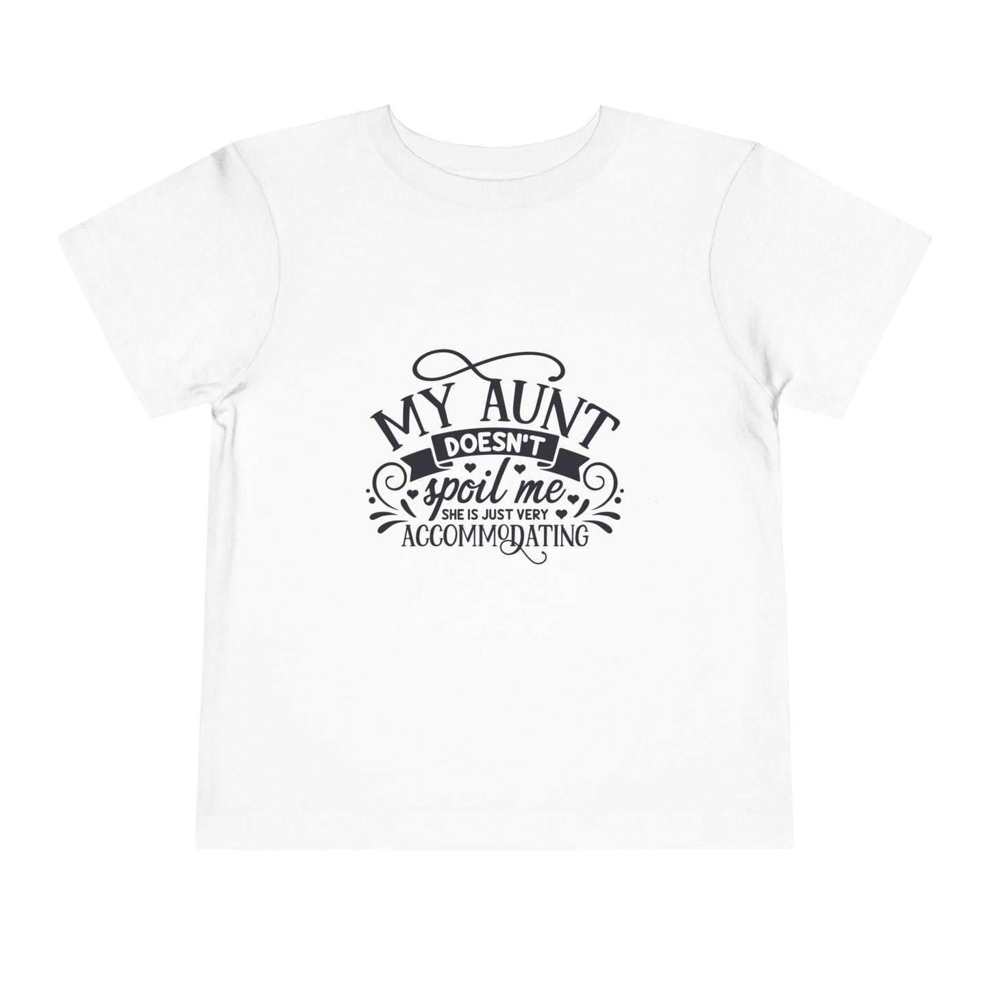 "My Aunt Doesn't Spoil Me" Lucky Toddler Short Sleeve Tee, Fun Gift for Kids, Birthday, Family Gatherings, Cute Casual Wear, Auntie Gift