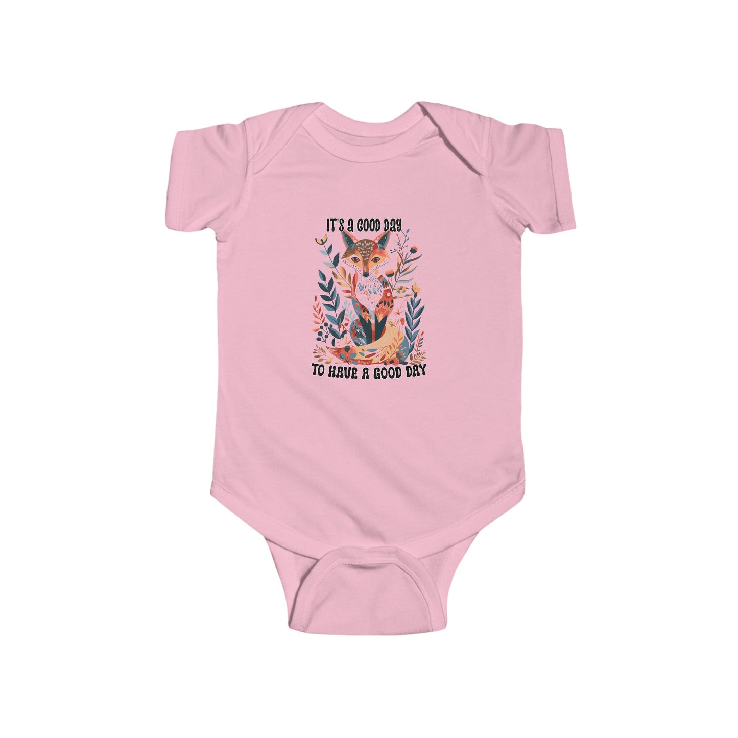 Baby Fox Boho Onesie - Infant Fine Jersey Bodysuit with Positive Vibes