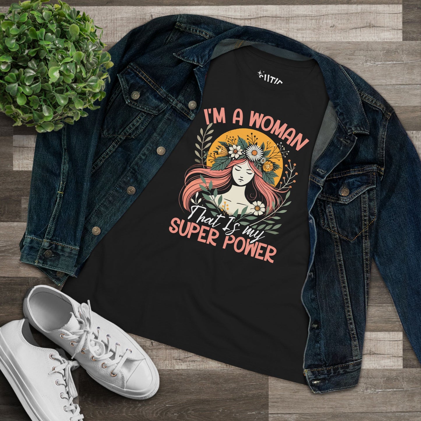 Empowered Women's Cotton Tee - Celebrate Strength, Feminine Power Shirt, Inspiring Gift, Women's Day, Casual Wear, Motivational Tee