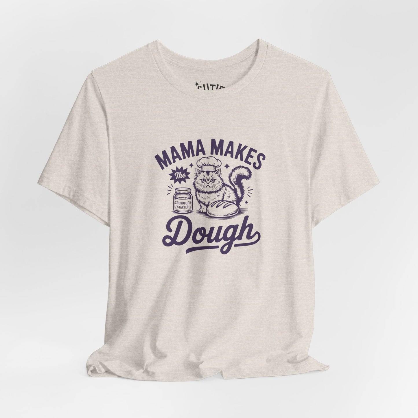 Mama Makes the Dough Cat T-Shirt | Fun Cooking Tee | Gift for Moms | Baking Shirt | Cute Foodie Apparel | Kitchen Lover's Gift
