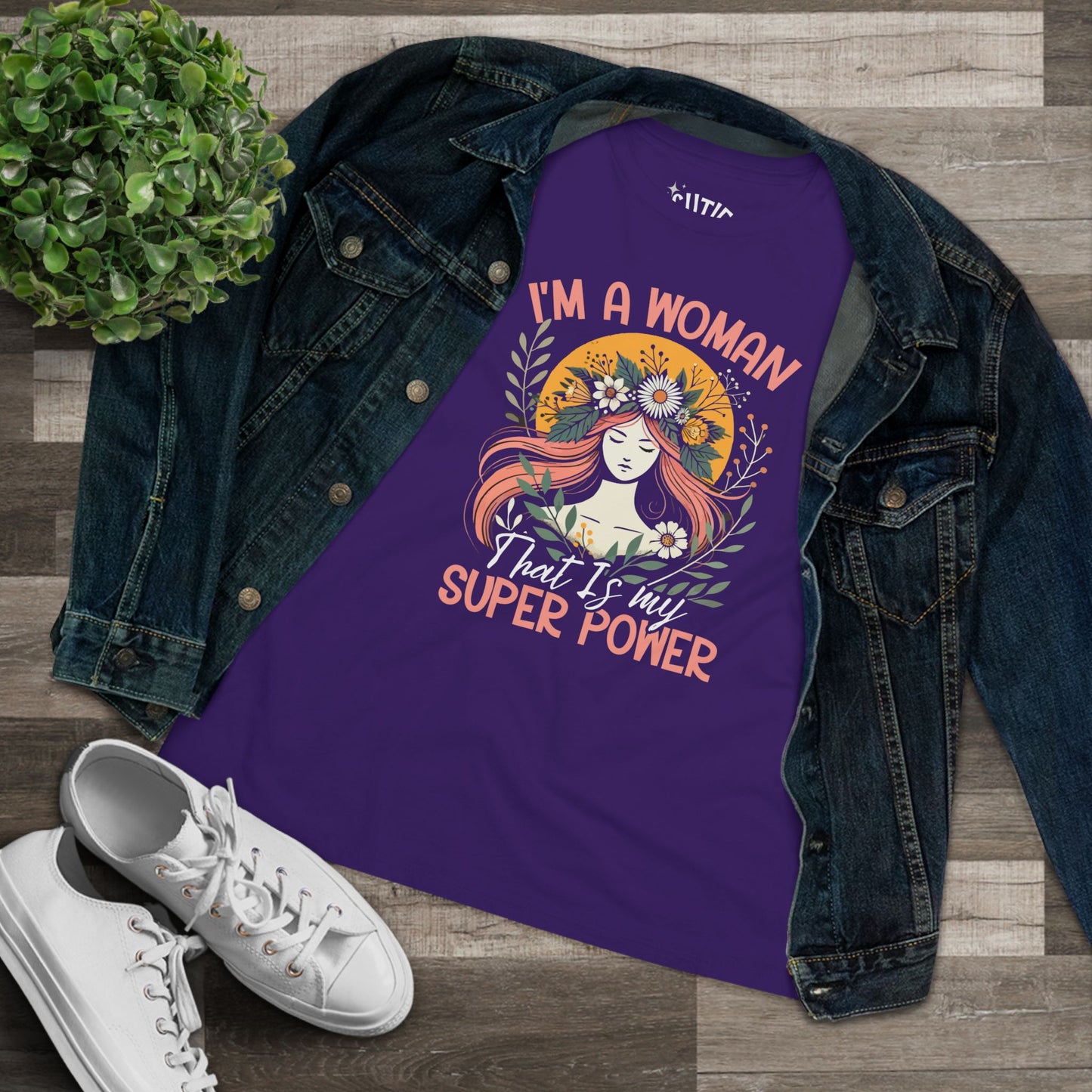 Empowered Women's Cotton Tee - Celebrate Strength, Feminine Power Shirt, Inspiring Gift, Women's Day, Casual Wear, Motivational Tee