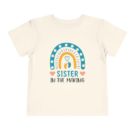 Sister in the Making Toddler Tee, Cute Boho Kids T-Shirt, Baby Shower Gift, Family Announcement Shirt, Playdate Outfit, Sibling Reveal Tee