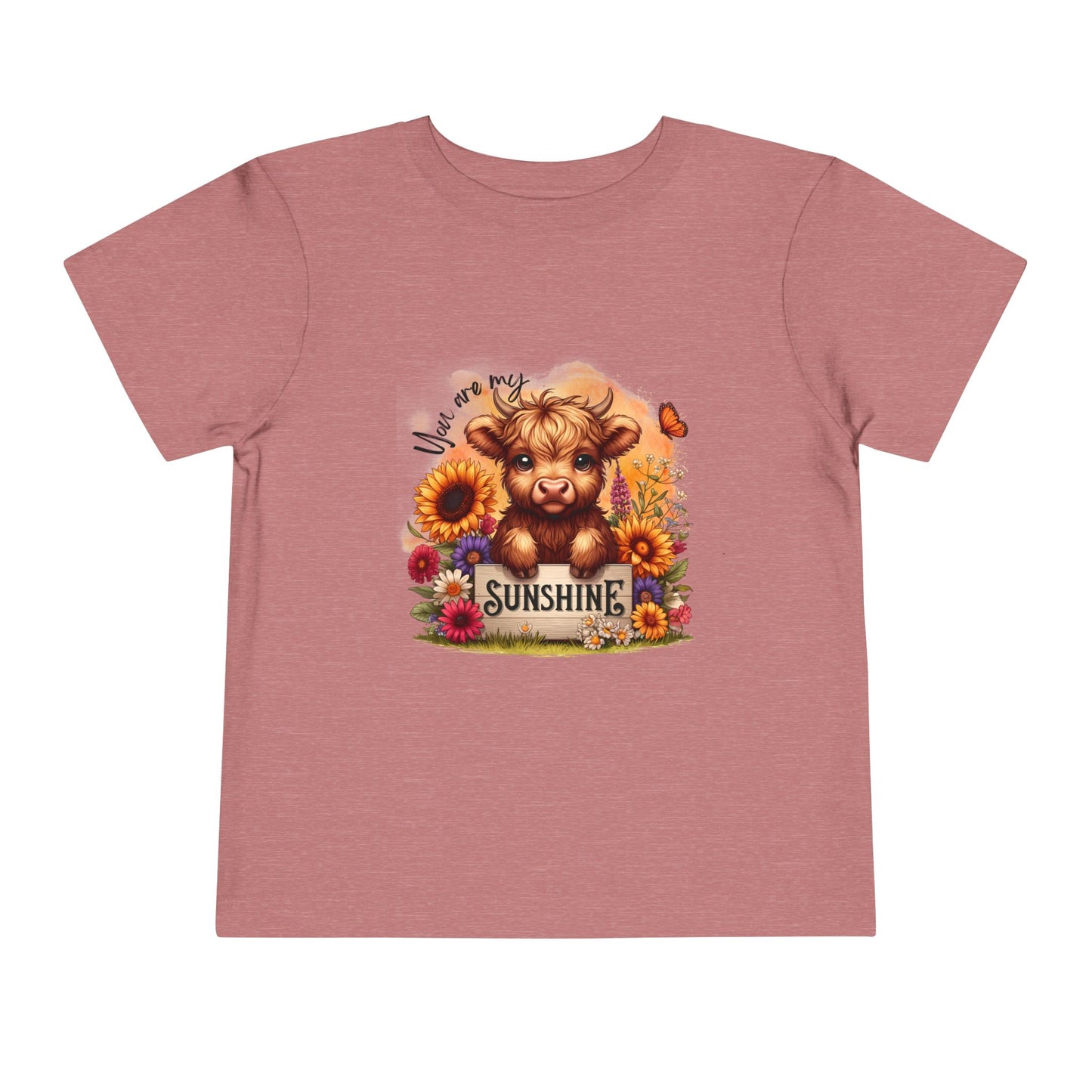You Are My Sunshine Toddler Tee -  Baby Highland Cow Print