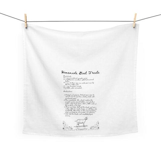Homemade Goat Treats Tea Towel, Kitchen Gift, Animal Lover Gift, Recipe Towel, Goat Owner Gift