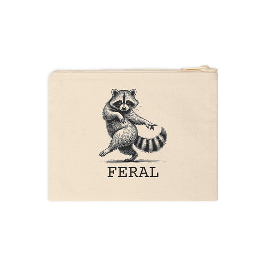Feral Raccoon Zipper Pouch, Cute Animal Coin Purse, Fun Travel Accessory, Gift for Nature Lovers, Eco-Friendly Makeup Bag