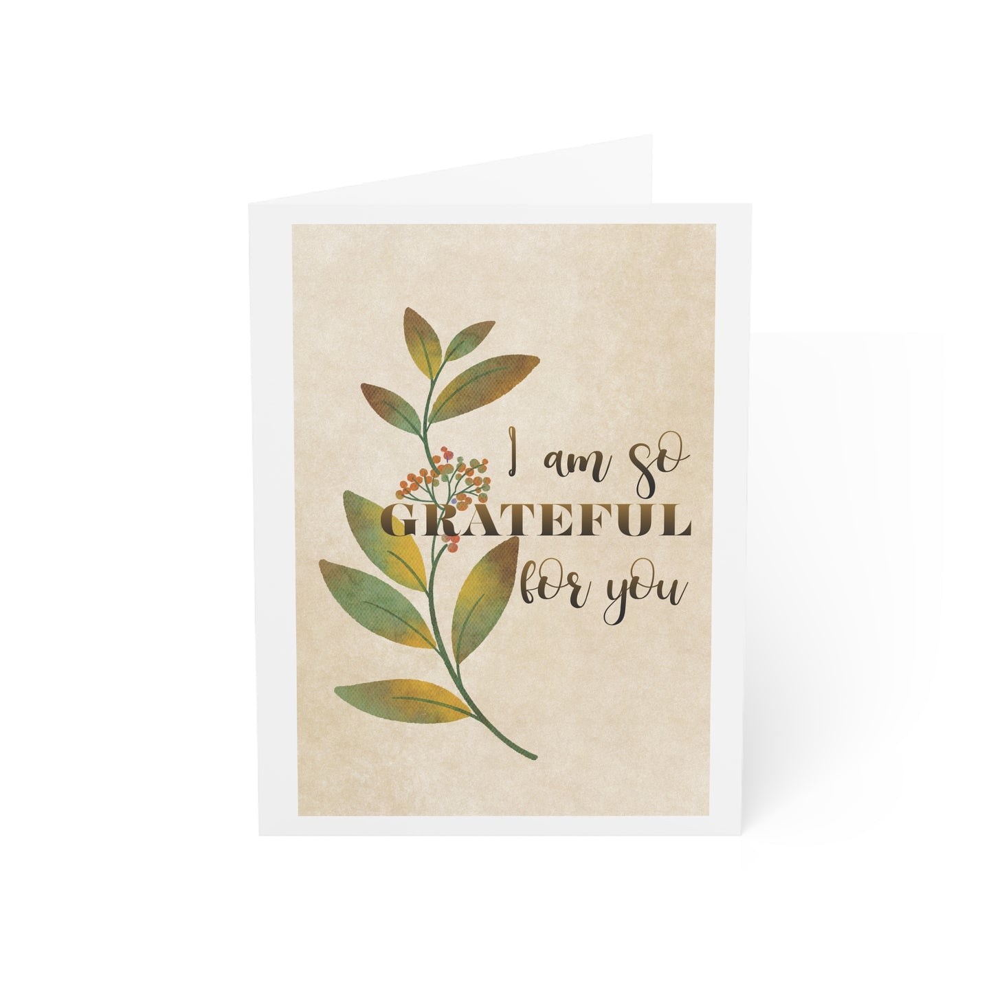 Grateful Greeting Card — Botanical Floral Note Cards (1/10/30/50 pcs)