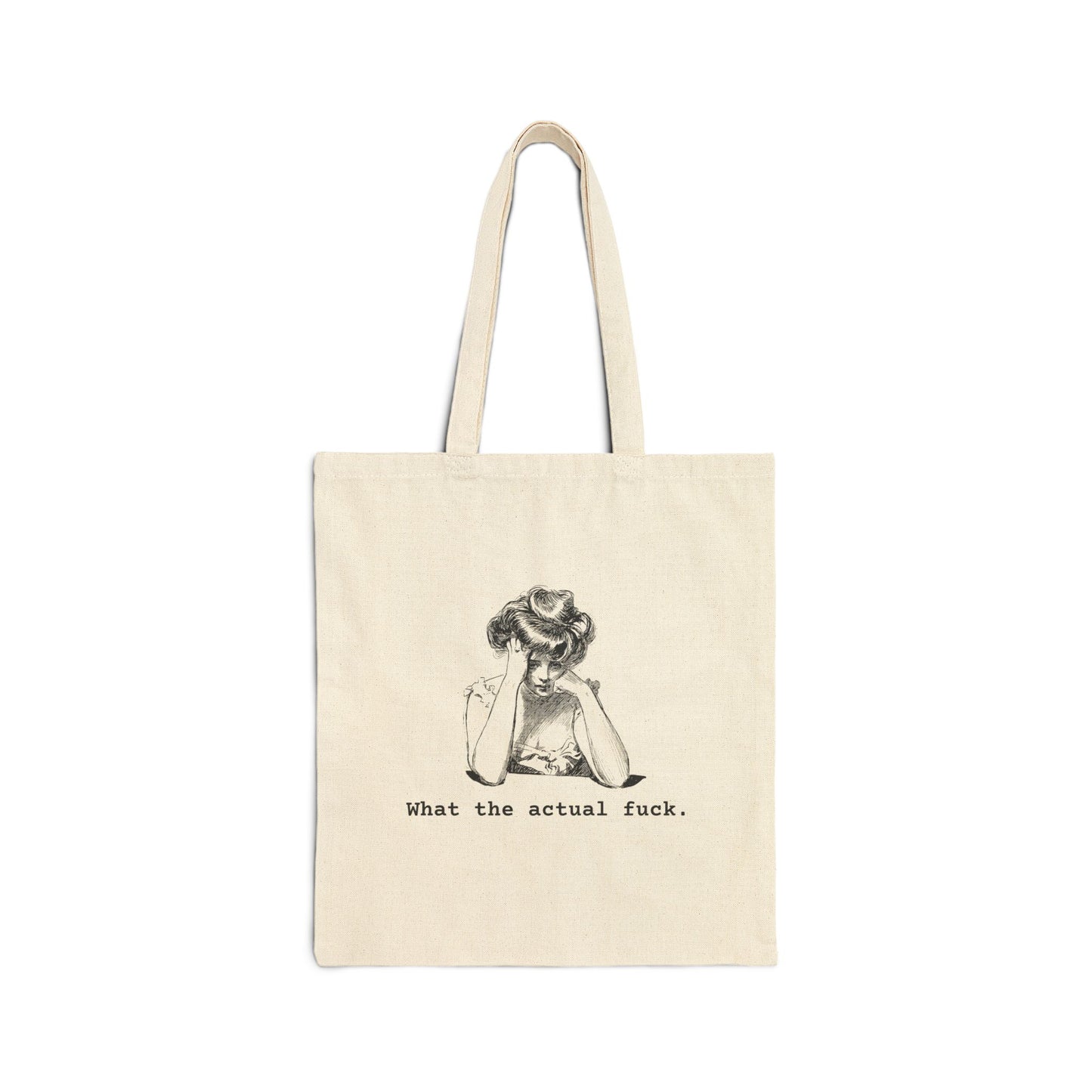 What The Actual Fuck Funny Cotton Canvas Tote Bag, Eco-Friendly Grocery Bag, Beach Tote, Gift for Her, Minimalist Bag, Victorian