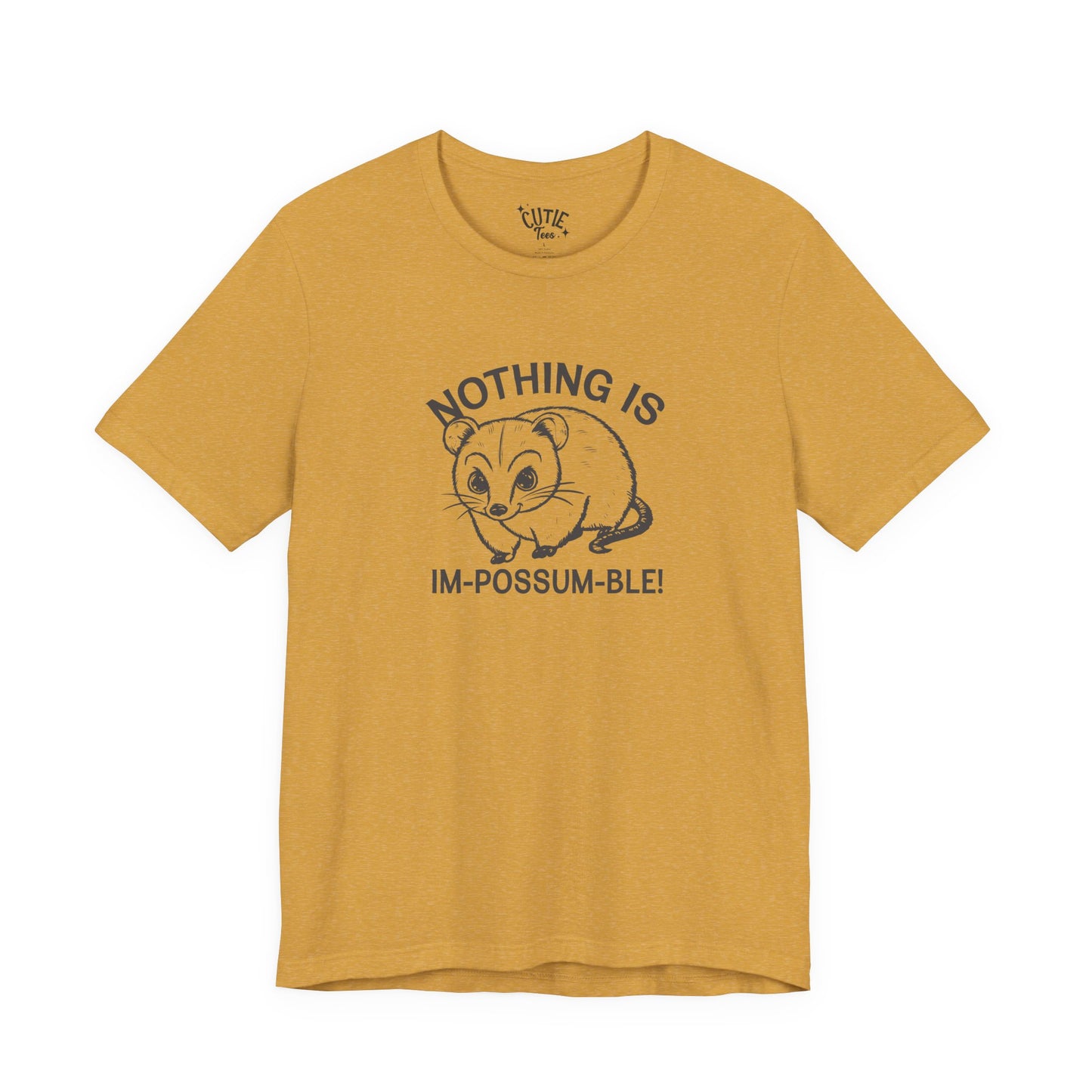 Possum Inspirational Tee - Im-Possum-Ble Unisex Jersey Tee – Cute Animal Humor Shirt for Gifts, Casual Wear, Birthdays, Animal Lovers, Celebrations