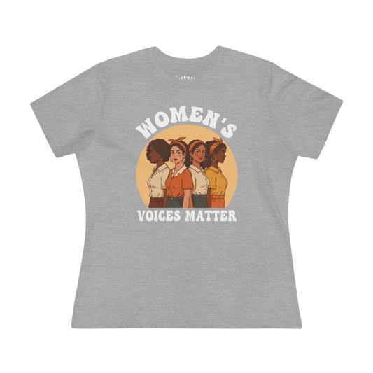 Women's Voices Matter Cotton Tee - Empowering Women, Feminist Shirt, Gift for Her, Casual Wear, Conscious Clothing, Social Justice Tee