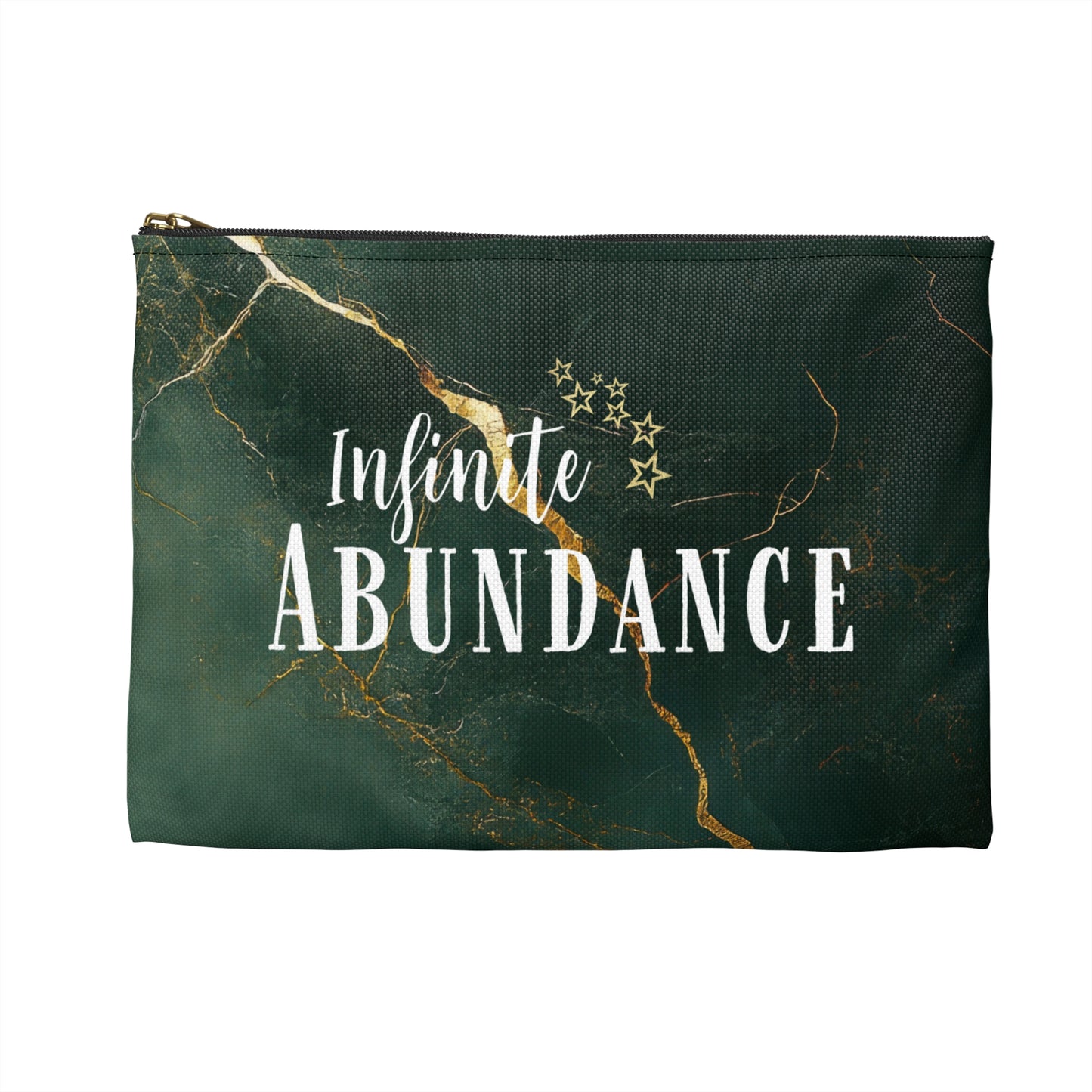 Accessory Pouch — 'Infinite Abundance' Green Marble Cosmetic Bag