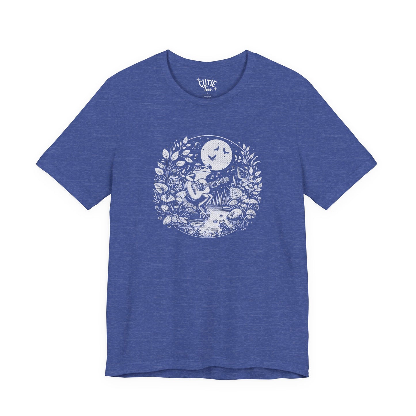 Frog with Guitar Nature Graphic Tee, Unisex Outdoor Shirt, Casual Wear, Gift for Nature Lovers, Music Theme Apparel, Bohemian Style Clothing