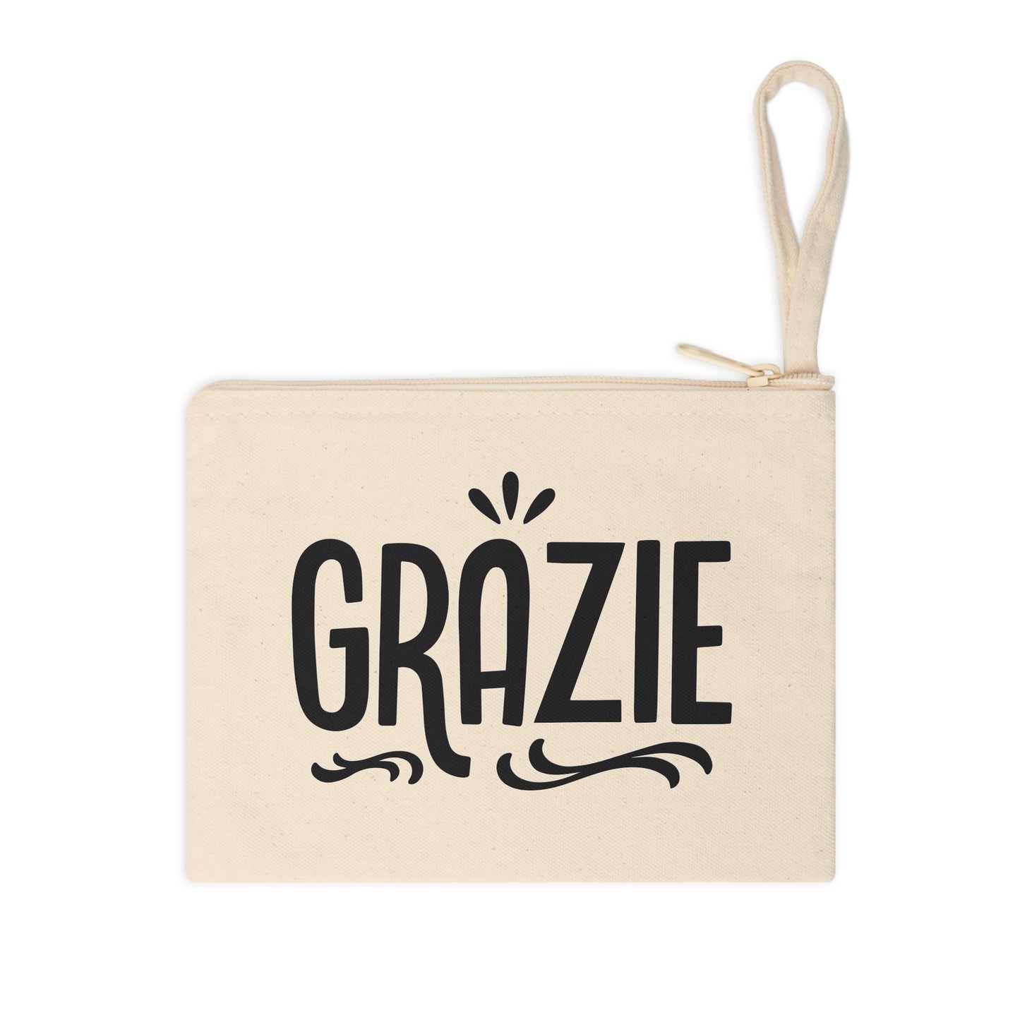 Grazie Zipper Pouch, Cute Gift for Friends, Travel Accessory, Organizer for Makeup, Pencil Case, Wedding Favor, Thank You Gift, Italian