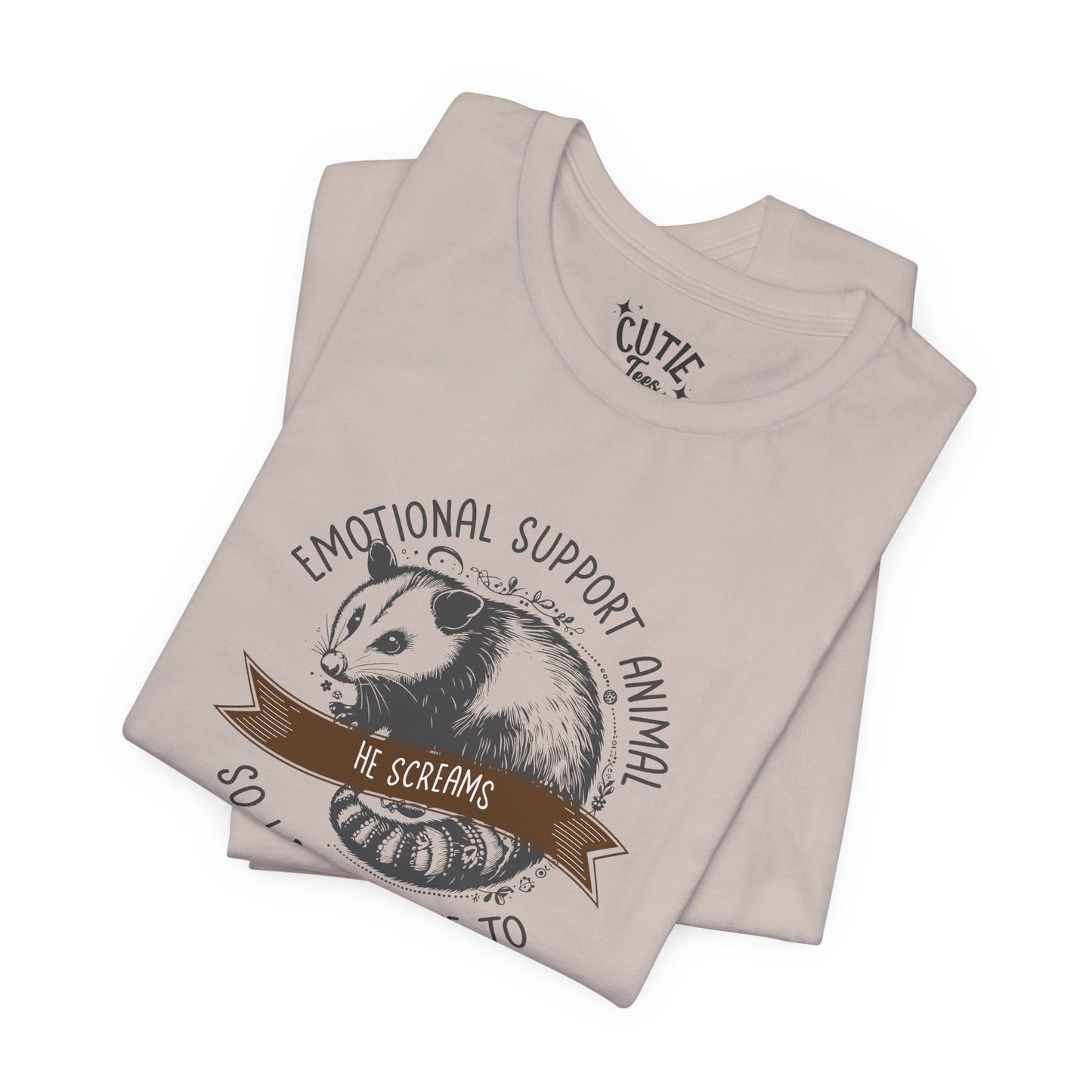 Emotional Support Opossum Animal Tee, Funny Animal Lover Shirt, Gift for Pet Owners, Casual Wear, Birthday Gift, Quirky Humor