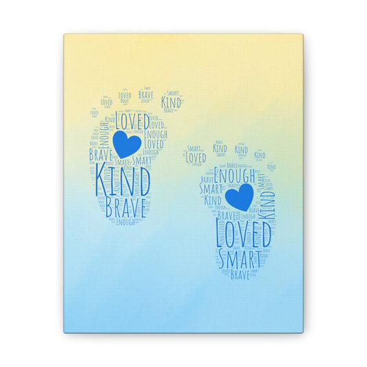 Baby Footprint Affirmation Art Canvas