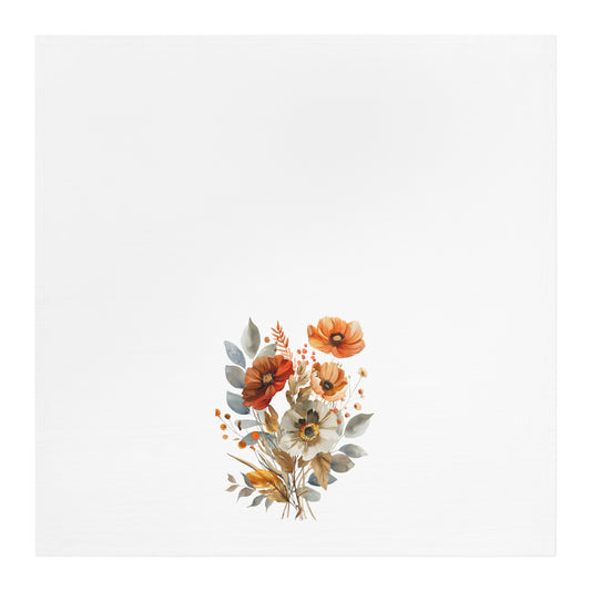 Watercolor Fall Flowers Tea Towel - Rustic Kitchen Decor & Hostess Gift