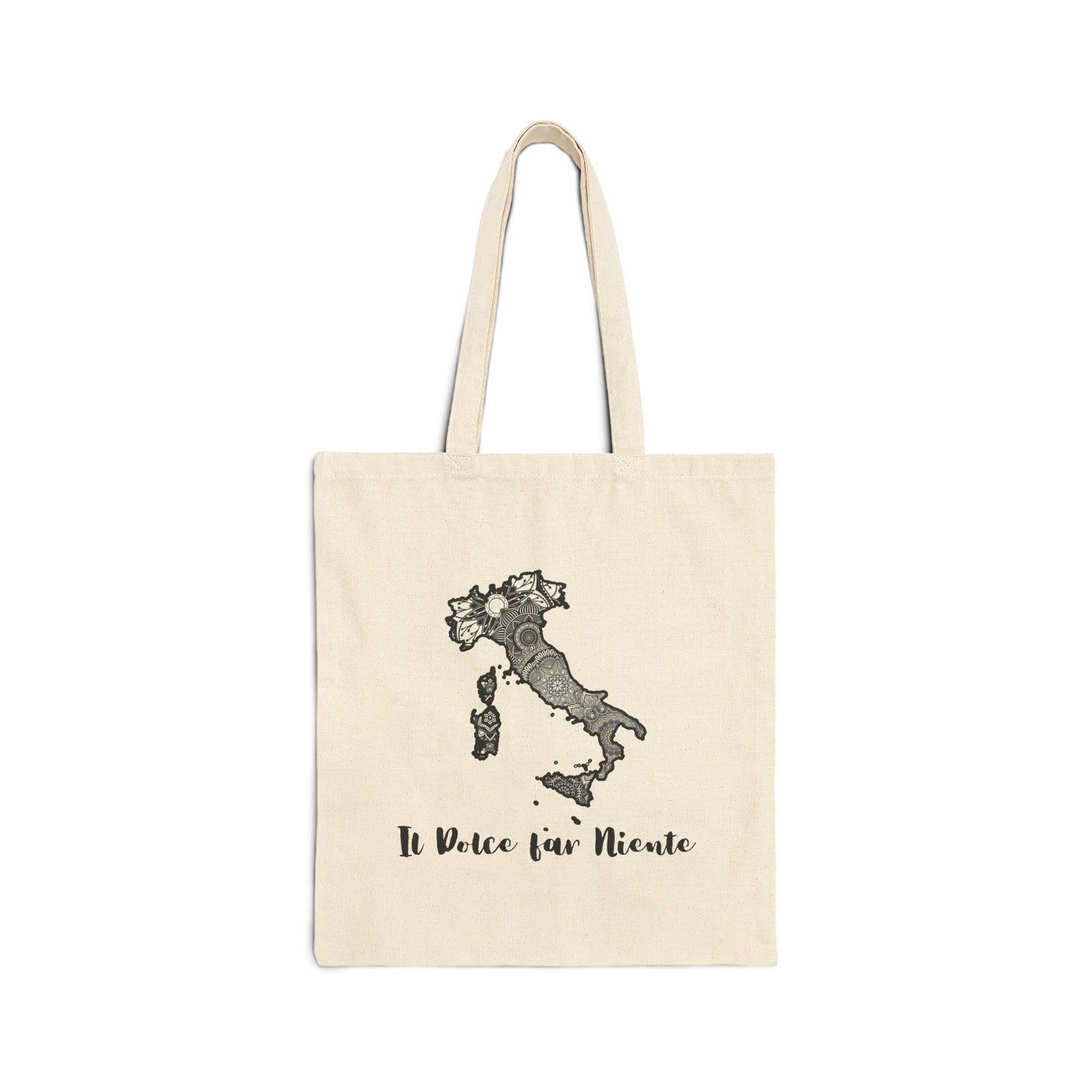 Il Dolce Far Niente Cotton Canvas Tote Bag - Italian Design