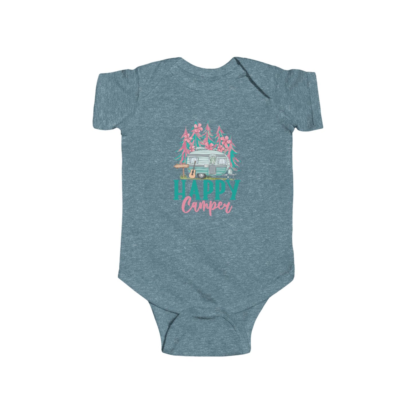 Happy Camper Infant Bodysuit, Baby Shower Gift, Camping Outfit, Newborn Apparel, Cute Baby Clothes, First Camping Trip