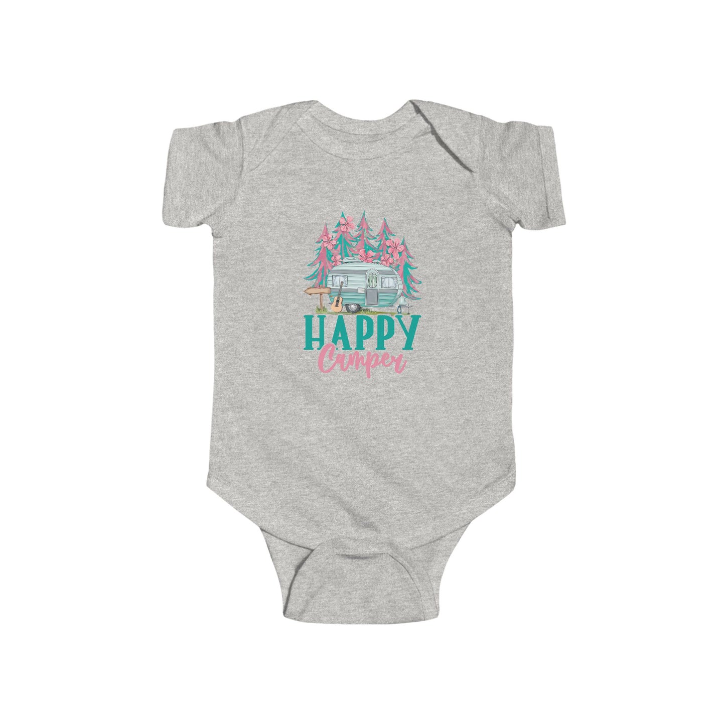 Happy Camper Infant Bodysuit, Baby Shower Gift, Camping Outfit, Newborn Apparel, Cute Baby Clothes, First Camping Trip