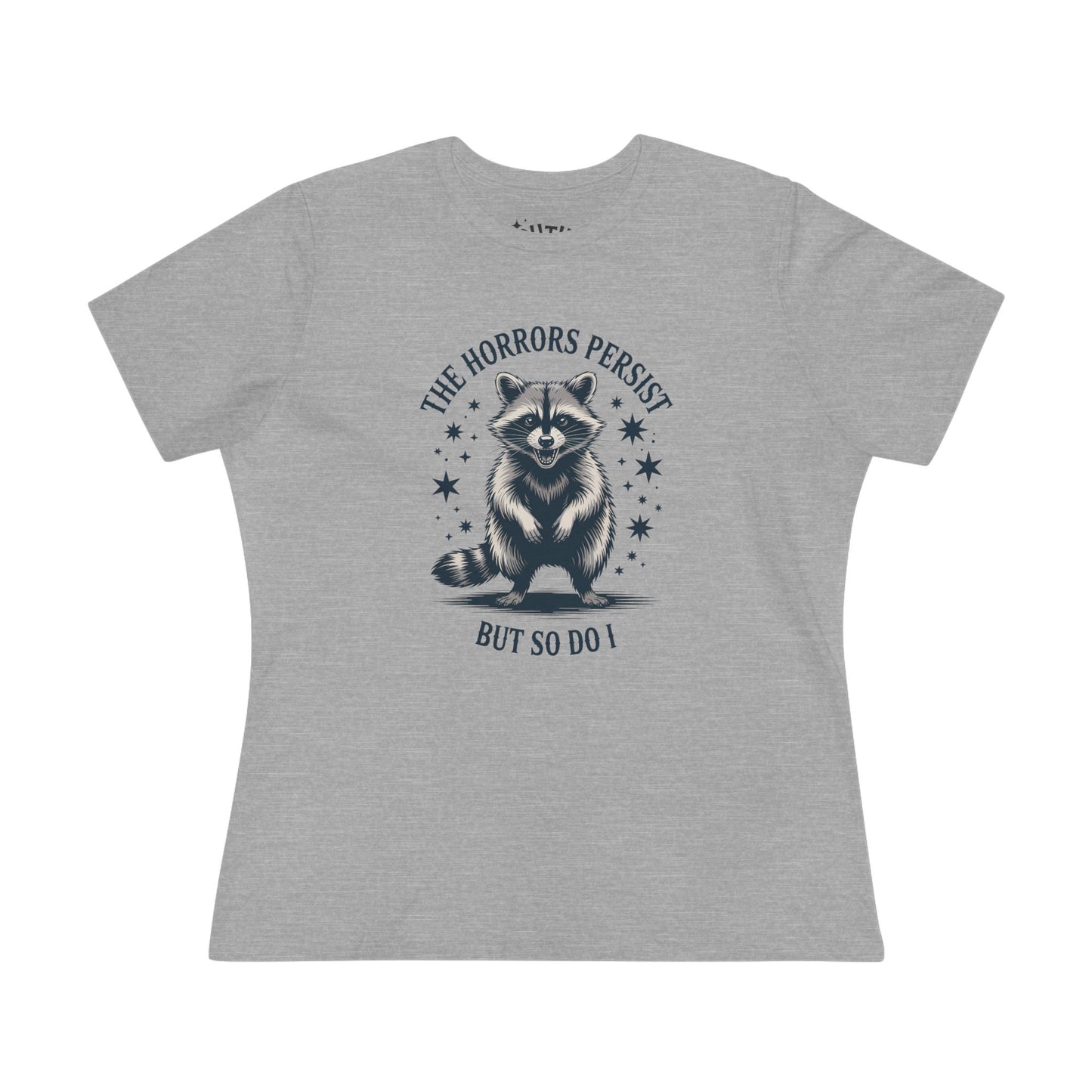 The Horrors Persist Women's Cotton Tee, Funny Raccoon Shirt, Gift for Nature Lovers, Cute Animal T-Shirt, Casual Wear, Wildlife [...]