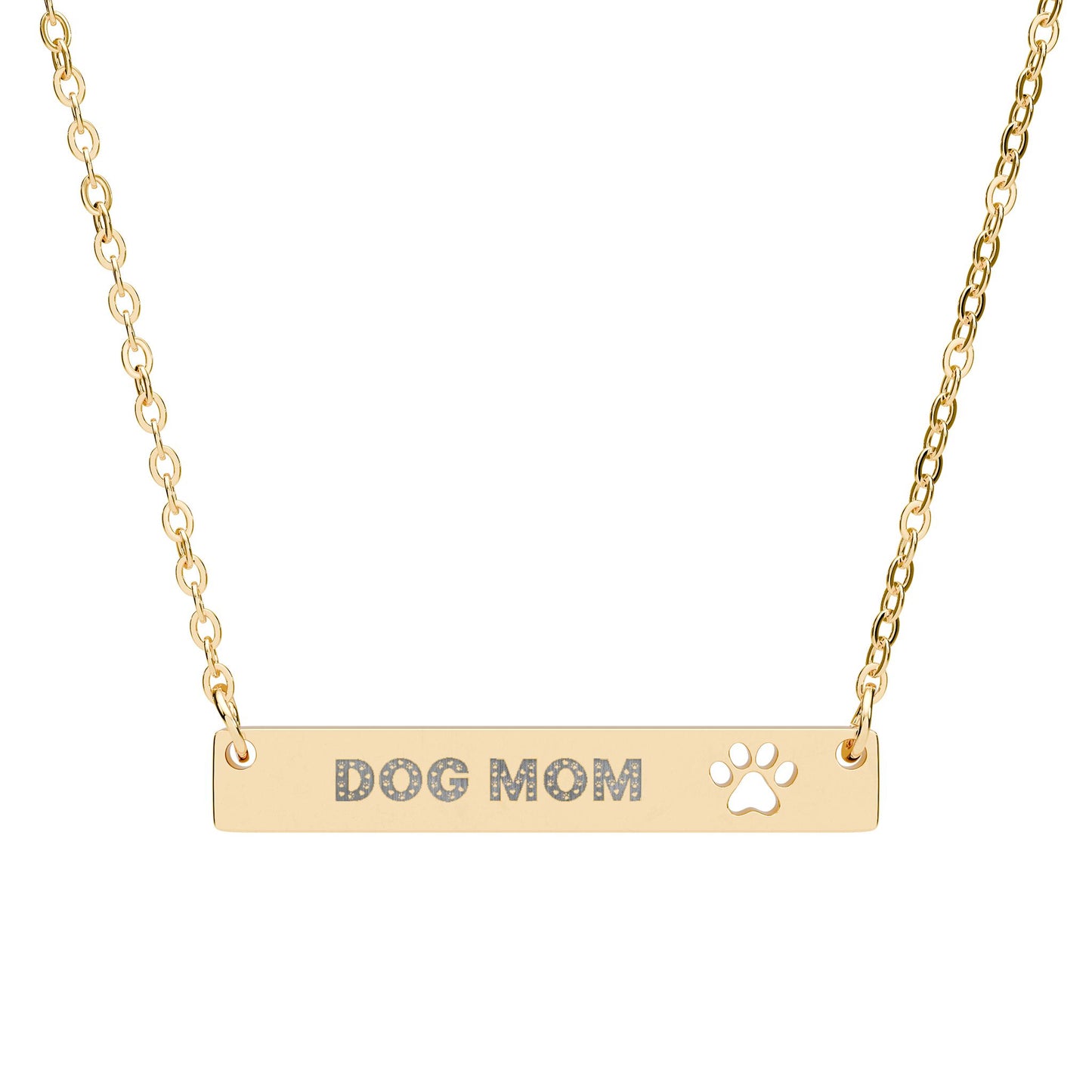 Dog Mom Necklace Cutout Paw Bar