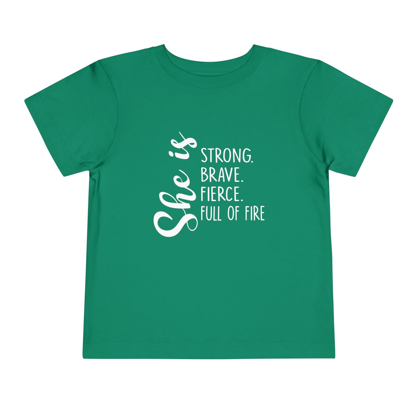 Empowering Toddler Tee - "She is Strong, Brave, Fierce, Full of Fire" - Perfect Gift for Little Warriors, Playdates, Birthdays, [...]