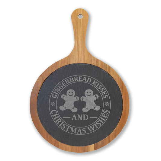 Holiday Serving paddle - "Gingerbread Kisses & Christmas Wishes"