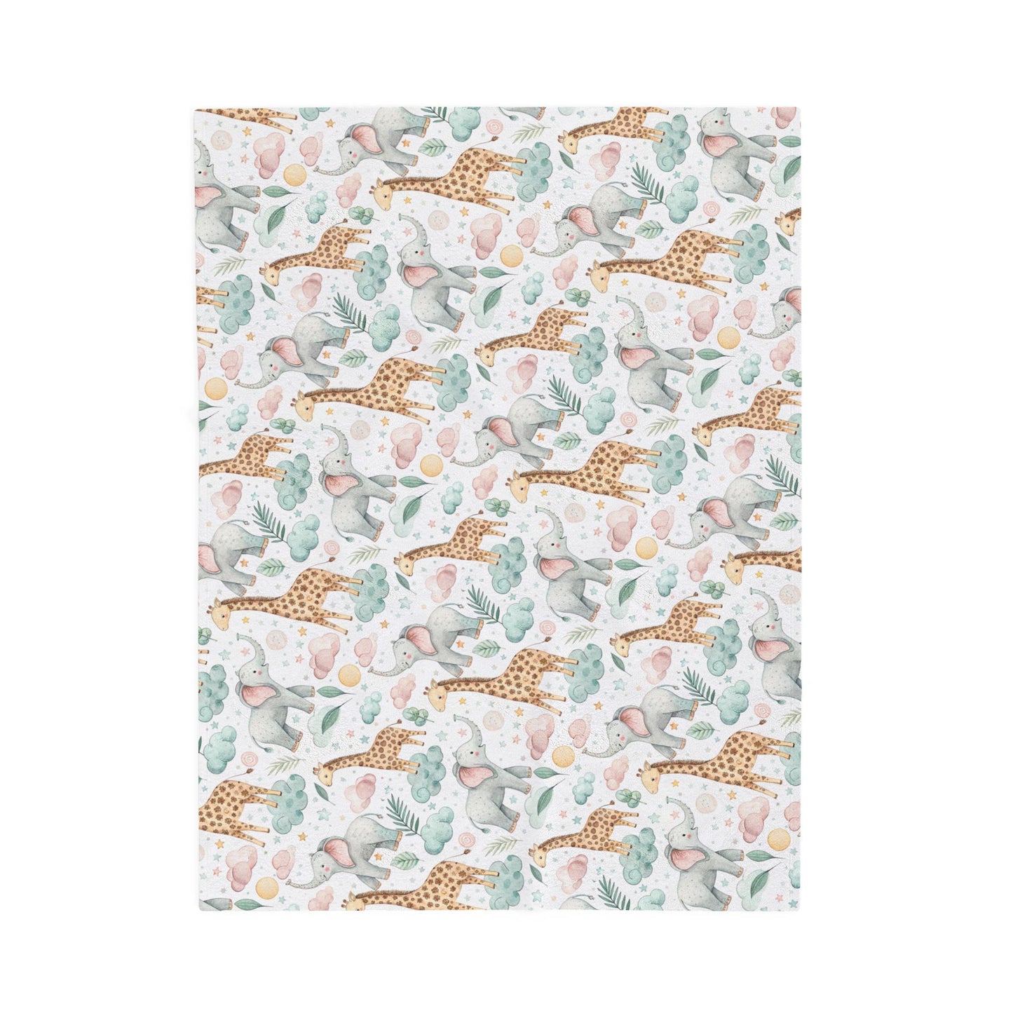 Giraffe and Elephant Baby Blanket