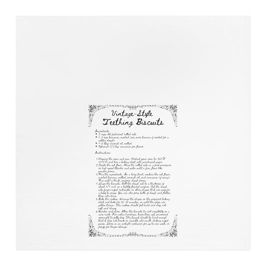 Baby Teething Biscuits Vintage Style Recipe Tea Towel Rustic Housewarming Baby Gift
