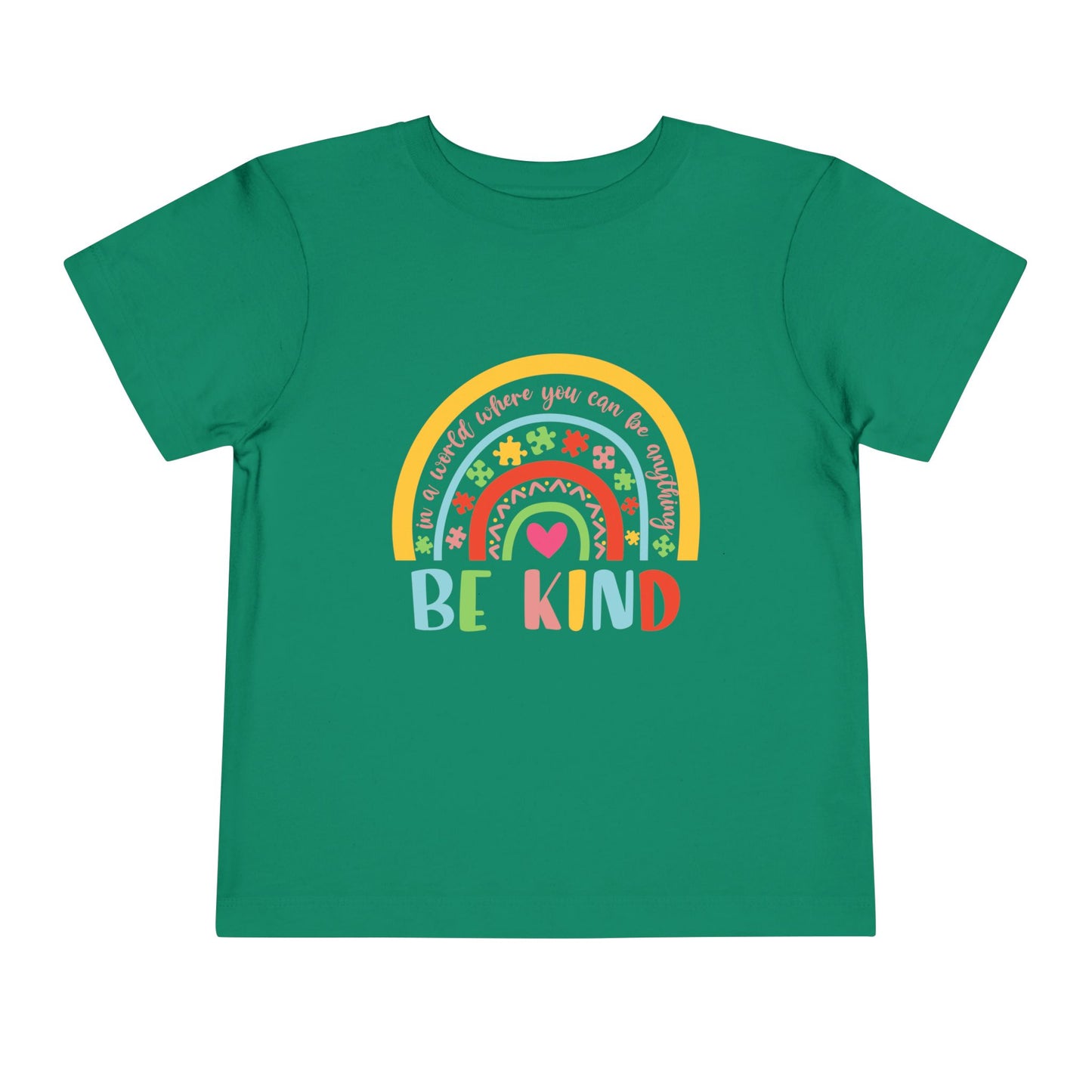 Be Kind Toddler Short Sleeve Tee - "Be Kind" Rainbow Tee, Fun Gift for Kids, Everyday Wear, Positive Vibes, Birthday Gift, Playdate Outfit
