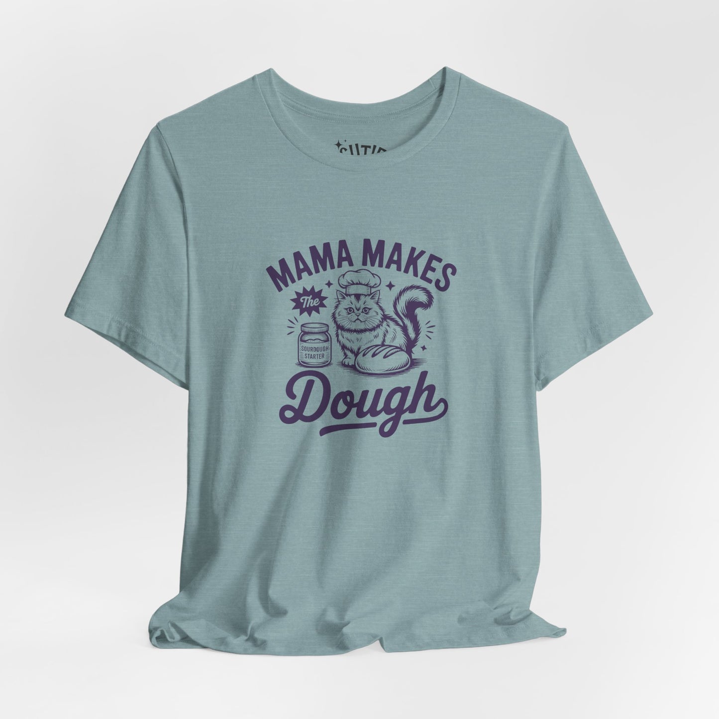 Mama Makes the Dough Cat T-Shirt | Fun Cooking Tee | Gift for Moms | Baking Shirt | Cute Foodie Apparel | Kitchen Lover's Gift