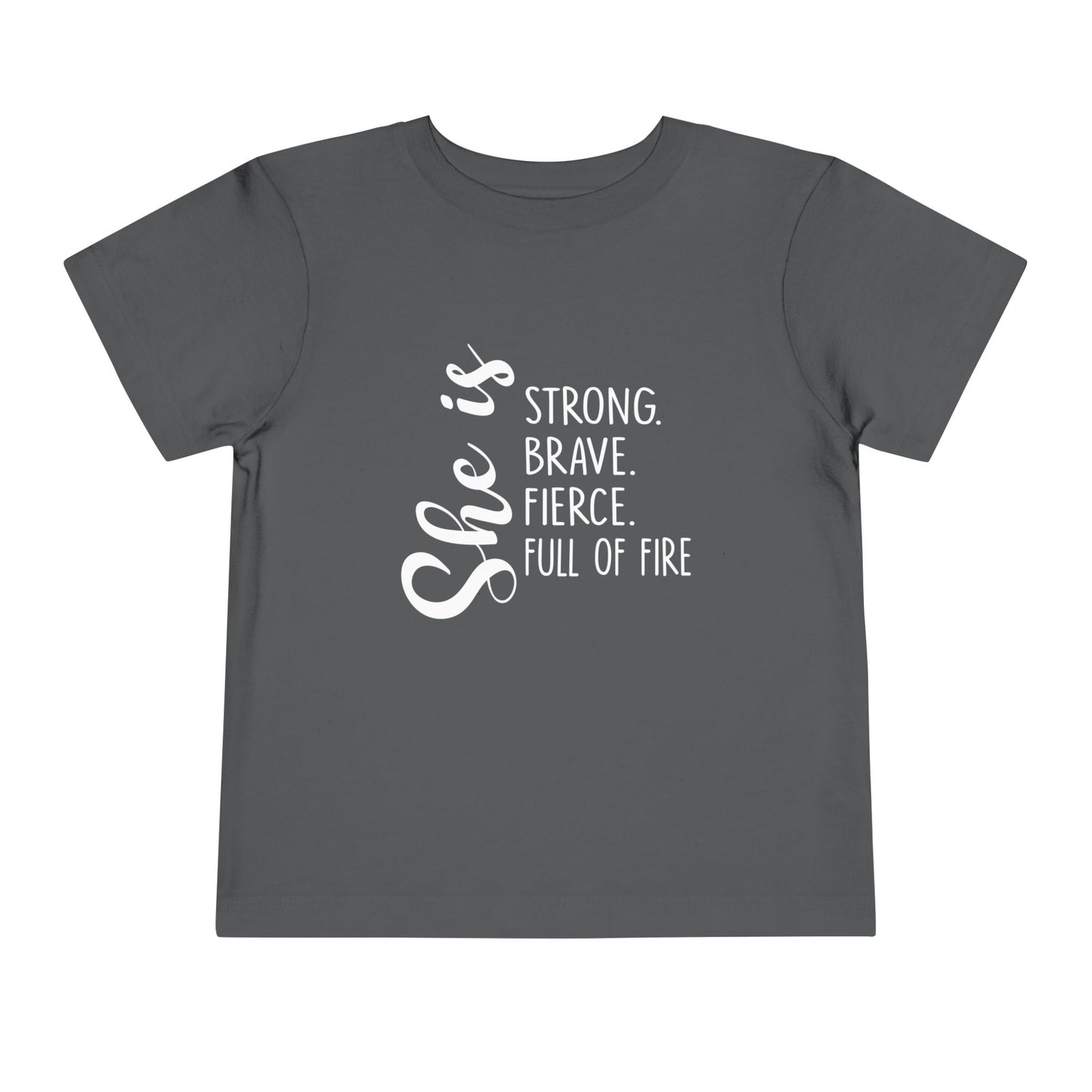 Empowering Toddler Tee - "She is Strong, Brave, Fierce, Full of Fire" - Perfect Gift for Little Warriors, Playdates, Birthdays, [...]